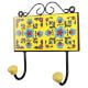 Yellow Turquoise Flower Tiles Hook